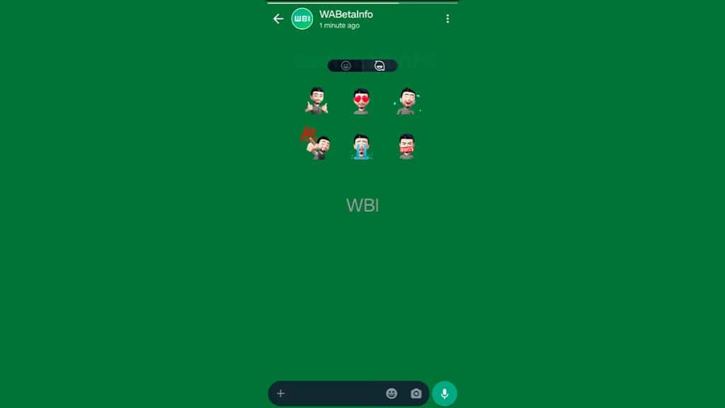 Tangkapan layar avatar sebagai balasan status yang diposting di WhatsApp